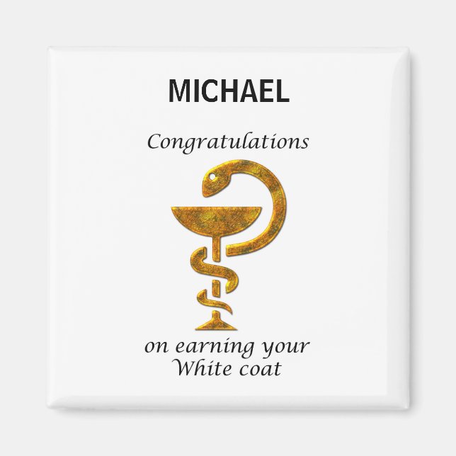 Imã Cerimônia de Casaco de Veterinária Escolar (Frente)