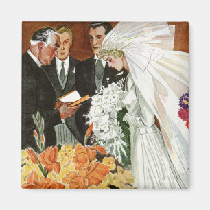 Imã Cerimônia de casamento vintage com noiva e noivo