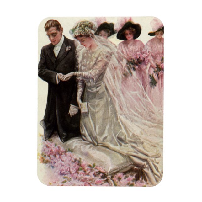 Ímã Cerimônia de Casamento Vitoriano Antigo Noiva e No (Vertical)