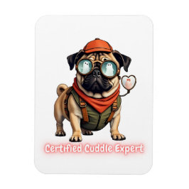 Ímã Certified Cuddle Expert Fridge Magnet – Cute Pug