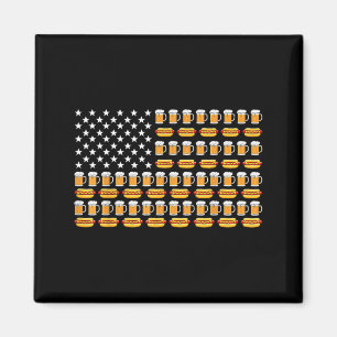Imã Cerveja Bandeira Americana Patriótica Bebendo 4 De