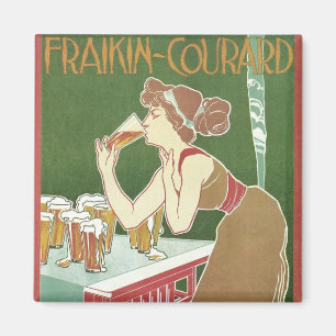 Imã Cerveja Brasserie Fraikin-Courard Art Nouveau Vint