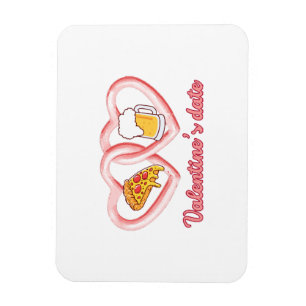 Ímã Cerveja de pizza de data de dia de os namorados