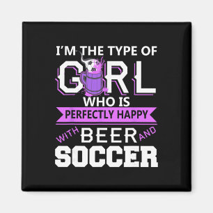 Imã Cerveja e Futebol Humor Feminino Diversão Fã Atitu
