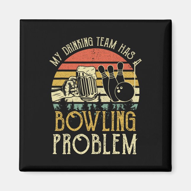 Imã Cerveja Engraçada Minha Equipe De Bebendos Tem Uma (Frente)