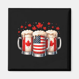 Imã Cerveja Patriótica Canadá Bandeira EUA Folha de Bo