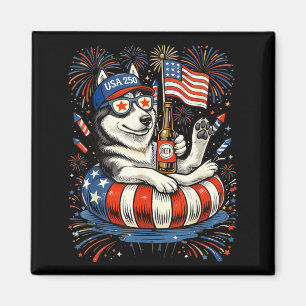 Imã Cerveja Retro Husky Usa 250º Aniversário 4 De Julh