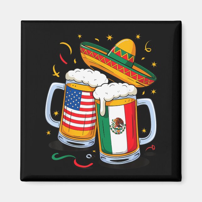 Imã Cerveja Usa México cinco de maio  (Frente)