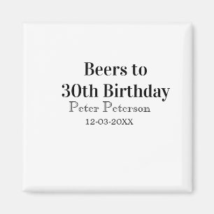 Imã Cervejas para 30º aniversário nome data homem eleg