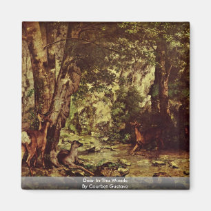 Imã Cervos nas madeiras por Courbet Gustave