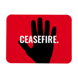 Ímã Cessar fogo vermelho branco mão negra costume anti