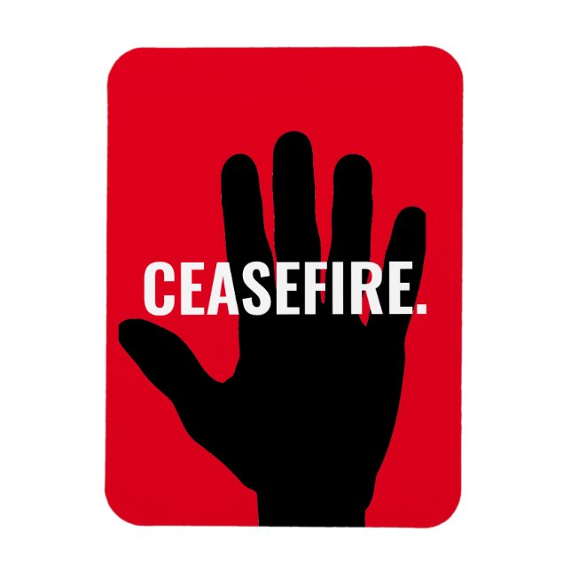 Ímã Cessar-fogo vermelho preto para a guerra (Vertical)