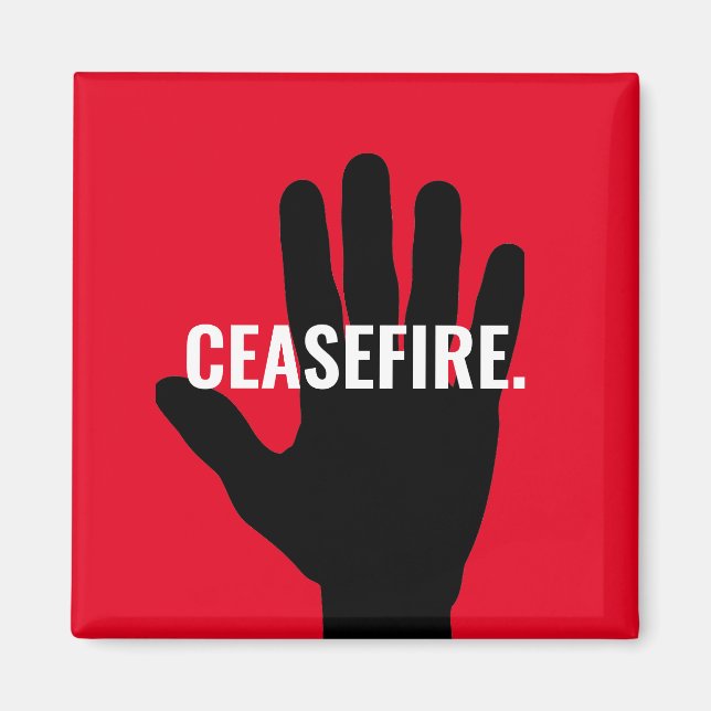 Imã Cessar-fogo vermelho preto para a guerra (Frente)