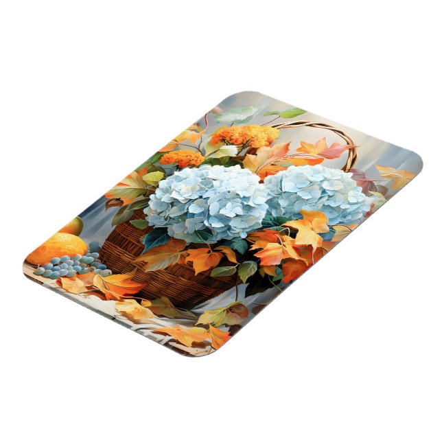 Ímã Cesta Floral de Outono em Aquarela Rústica (Left Side)