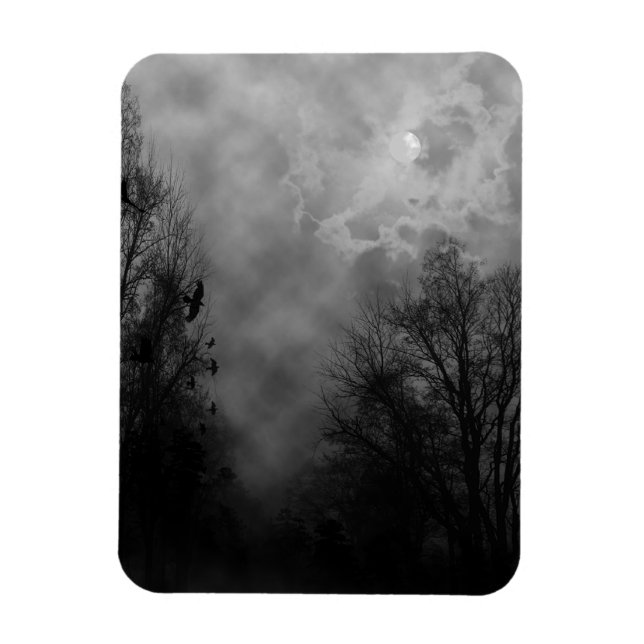 Ímã Céu de Halloween assombrado com Ravens (Vertical)