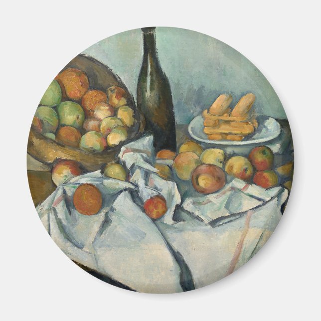 Imã Cezanne Fruta Maçã Pintura Impressionista (Frente)