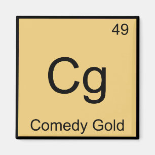 Imã Cg - Símbolo de Elemento Químico Dourado de Com