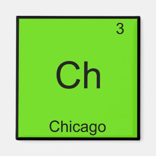 Imã Ch - Chicago - Símbolo de Elemento Químico Engra