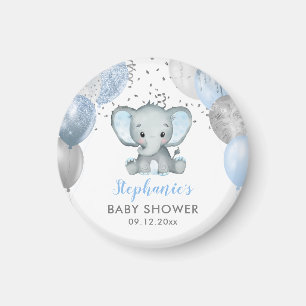 Imã Chá de Bebê Balões Menino Elefante Fofo