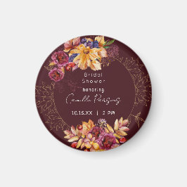 Imã Chá de Bebê de Outono em Água-forte Burgundy