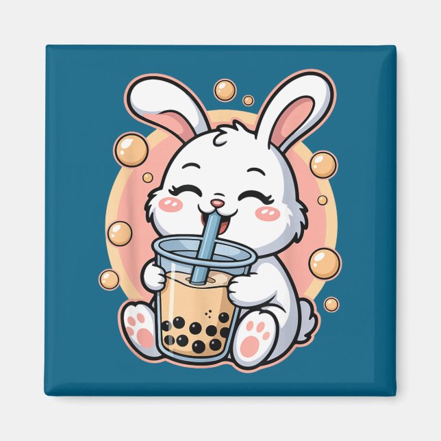 Imã Chá de Boba de Coelho Bubble Tea (Frente)
