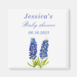 Imã Chá de fraldas Blue Floral Texas Girl