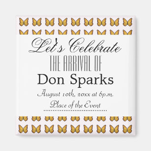 Imã Chá de fraldas borboleta