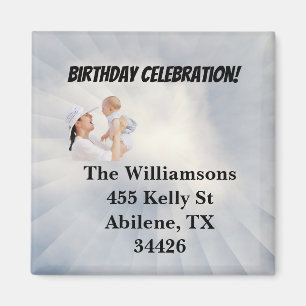 Imã Chá de fraldas Convidar com o Fundo Azul do Céu