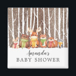 Imã Chá de fraldas De Animais Da Floresta De Inverno<br><div class="desc">Bons animais de floresta de inverno para um chá de fraldas neutro. Nossa linda cena florestal com cerveja,  veado,  raposa,  coelho,  guaxinim e alce. Itens correspondentes disponíveis em nosso compro.</div>
