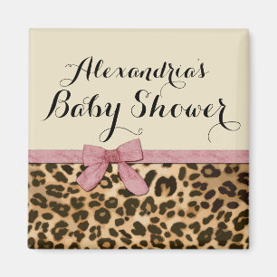Imã Chá de fraldas de Arco rosa-rico Leopardo