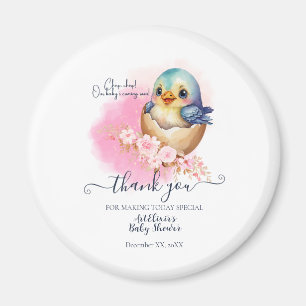 Imã Chá de fraldas Floral Elegante De Ave-Egg Cute Kaw