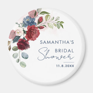 Imã Chá de Noiva com Letra Floral em Aquarela Elegante