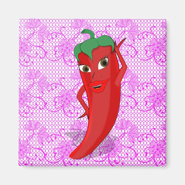 Imã Chá de Noiva Fiesta Com Diva Pimenta Vermelha Quen (Frente)