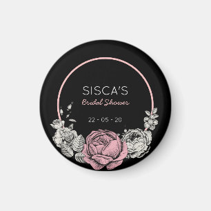 Imã Chá de Noiva Preto e Rosa Vintage