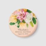 Imã Chá de panela Floral Peach Meadow<br><div class="desc">Belo design de chá de panela floral com um buquê lindo de pessegueiros,  cor-de-rosa,  amarelas e brancas,  sobre fundo de pêssego claro. Sacudir nosso design para ver uma floral coordenada de volta para um toque especial extra.</div>