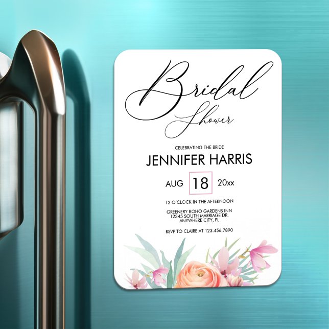 Ímã Chá de panela Rosa Rosa Cor-de-Rosa Moderno Elegan (Criador carregado)