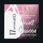 Imã Chá de panela - Salvar a data - Rosa<br><div class="desc">Salve a data dos ímãs personalizados. Excelente para Festa de casamento, ensaio, Chá de panela, Festa de solteira e muito mais. Procure mais designs e cores na minha loja. ⭐ Este produto é 100% personalizável. Gráficos e/ou texto podem ser adicionados, excluídos, movidos, redimensionados, mudados, rodados etc... 99% dos meus designs...</div>