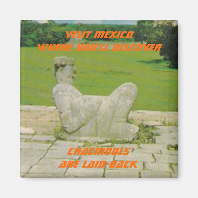 IMÃ CHACMOOL CHAC-MOOL SOUVENIR MAGNET MEXICO VIAGEM (Frente)