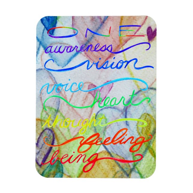 Ímã Chakra Inspiracional Themed Rainbow Words (Vertical)