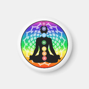 Imã Chakra Lotus Magnet - Arte em Yoga Sagrada Redonda