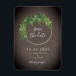 Ímã Chalkboard Inspirou Botânica Para Salvar A Data<br><div class="desc">Um casamento salve o ímã de data com um design botânico com um quadro inspirado.</div>