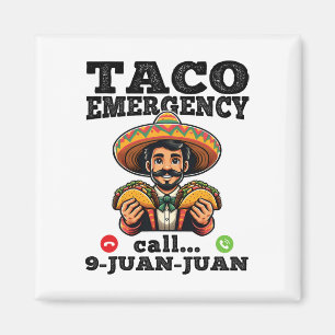 Imã Chamada De Emergência De Taco Engraçado 9 Juan Par