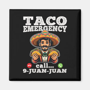 Imã Chamada De Emergência De Taco Engraçado 9 Juan Par