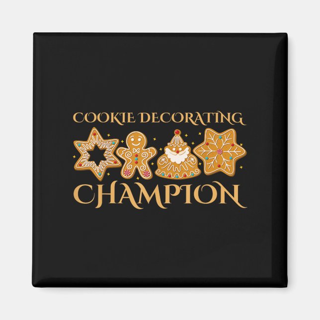 Imã Chamão Decorante Cookie Baking Família Natal M (Frente)