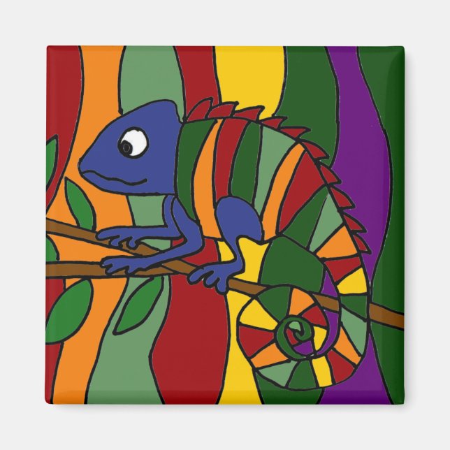 Imã Chameleon Art Abstrato Magnet (Frente)