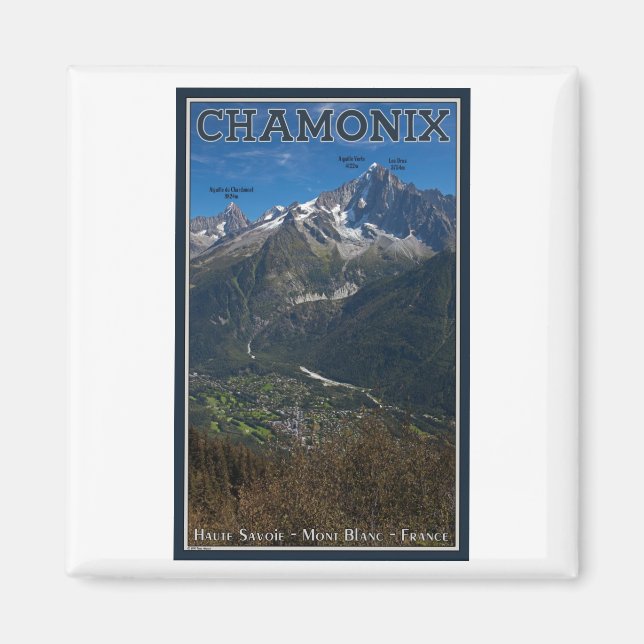 Imã Chamonix - Aiguille - Verte acima de Chamonix (Frente)