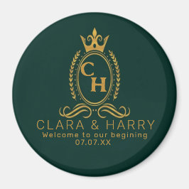 Imã Champagne gold minimal  lettering green weeding