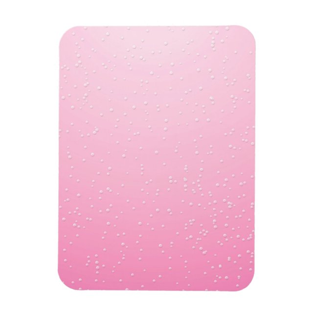 Ímã Champagne Rosa com Fundo de Bolhas Minúsculas Arte (Vertical)
