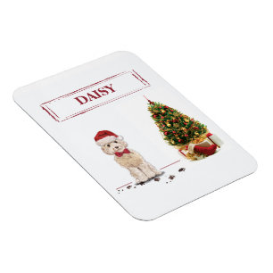 Ímã Champanhe Cockapoo Cachorro de Natal Engraçado com