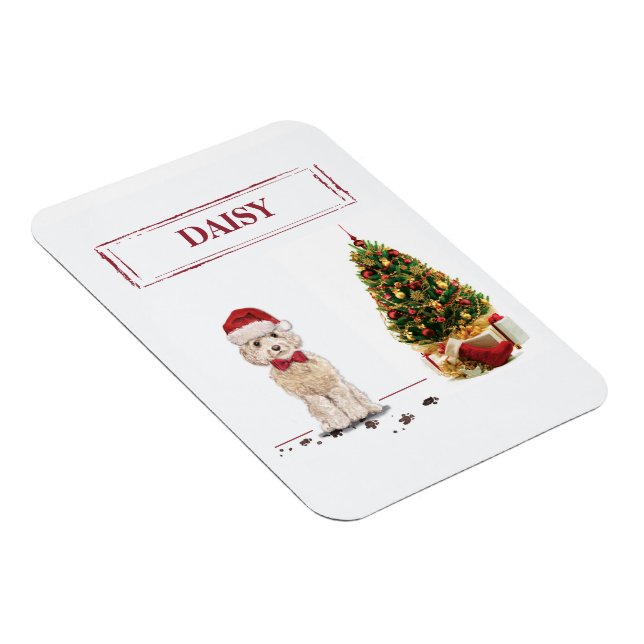 Ímã Champanhe Cockapoo Cachorro de Natal Engraçado com (Lado Direito)